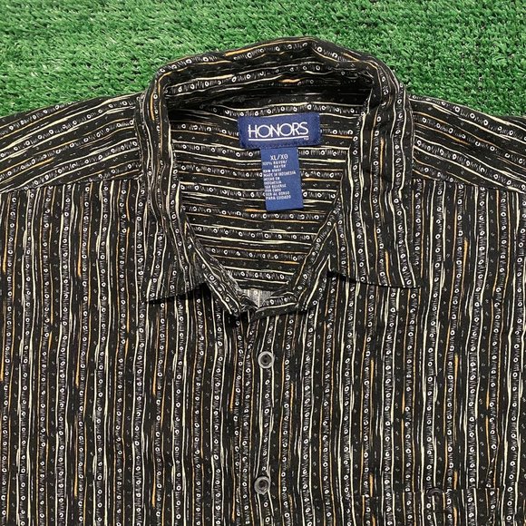 Striped Dots Vintage Baggy Casual Shirt - Picture 2 of 4